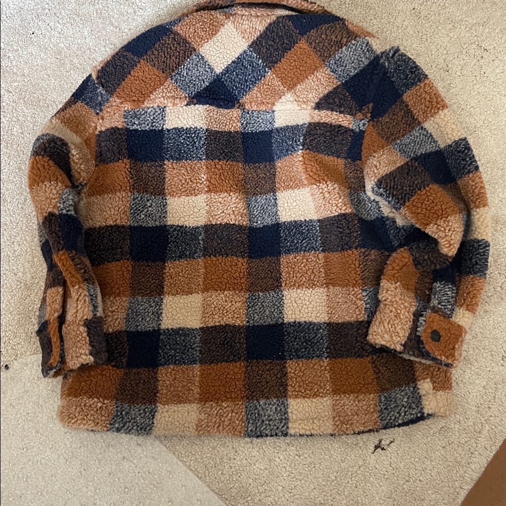 SOLD Zara Unisex Kids Brown/Navy Overshirt Jacket. Size 8/9. B3 - Picture 5 of 7